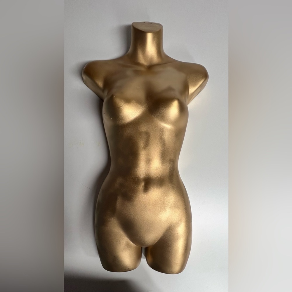 Display form - Half Round Female Torso, half Mannequin, gold
